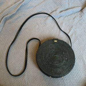 Black Straw Purse